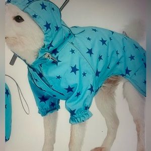 Blueberry Pet Blue Star Dog Raincoat NWT
